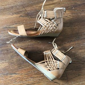 Jessica Simpson “Lourra” wedge sandal in buff